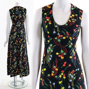Vintage Floral Dress, Floral Dress, 60's Dress, Vintage Maxidress, Hippie Hippy